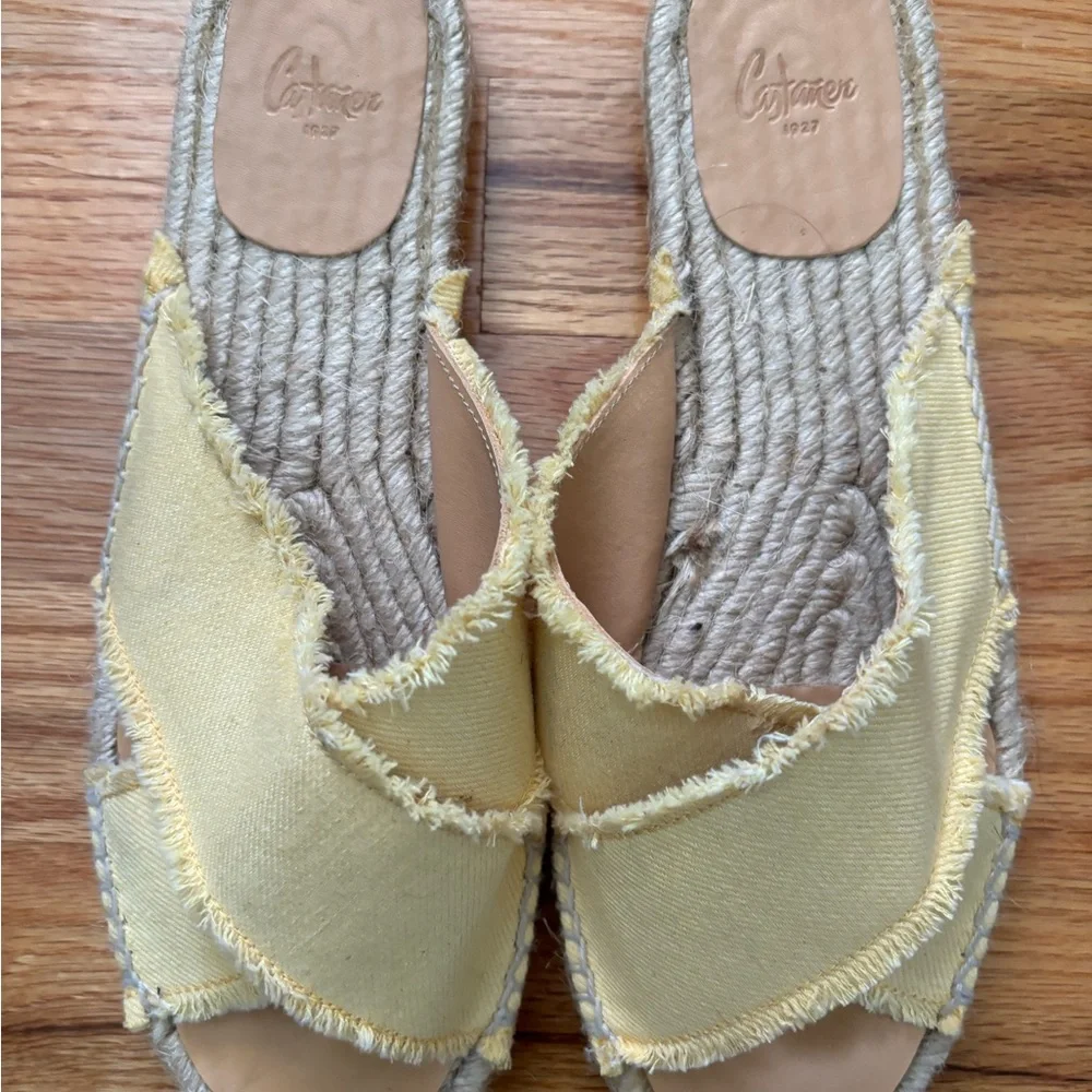 Castaner Butter Yellow Espadrille Slides